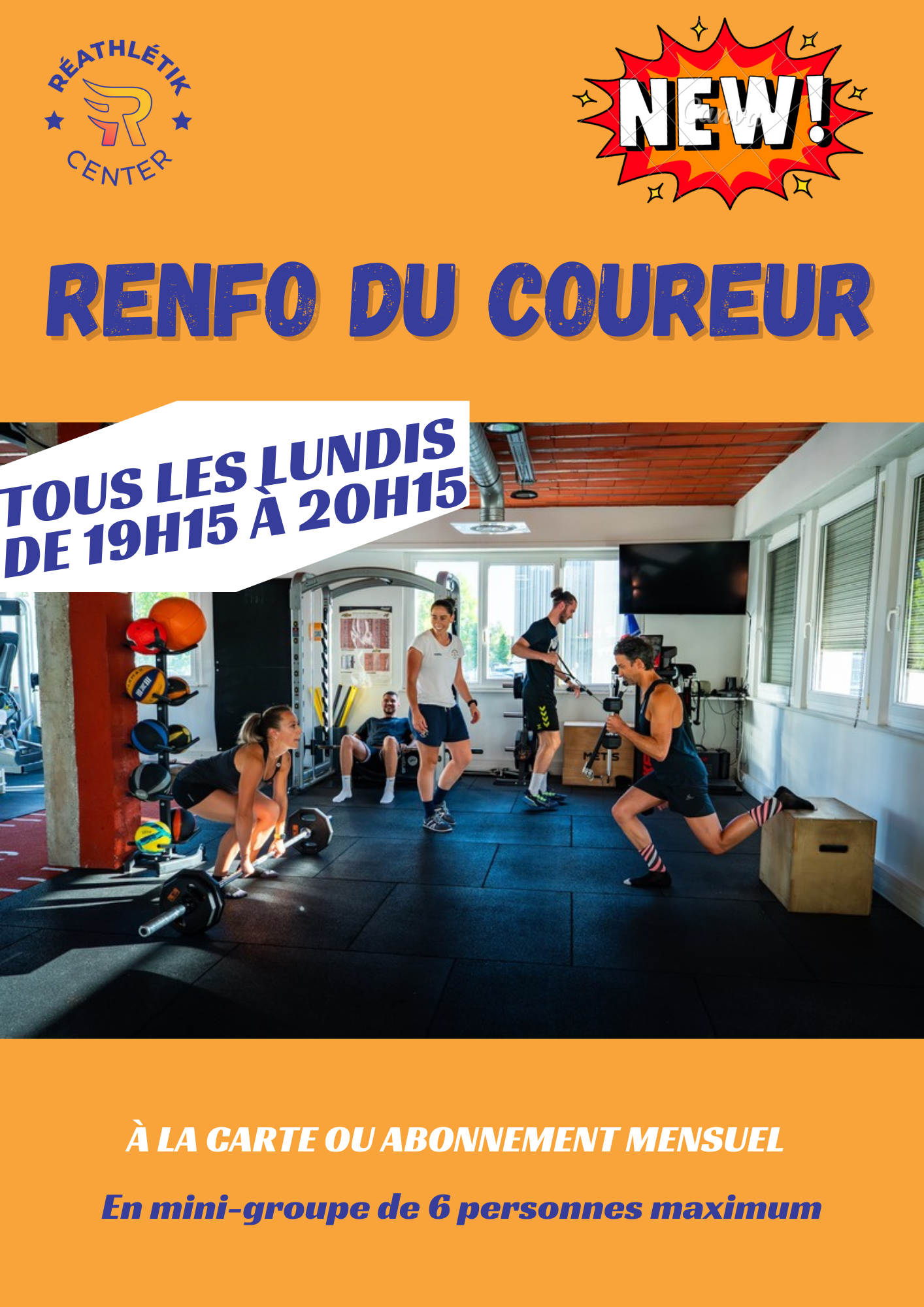 Affiche sur des cours de renforcement du coureur